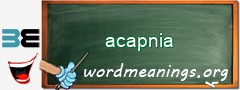 WordMeaning blackboard for acapnia